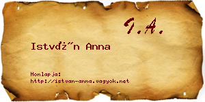 István Anna névjegykártya