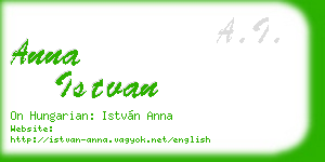 anna istvan business card